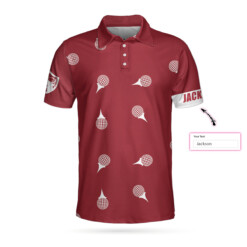 Personalized Red and White Golf Custom Polo Shirt Golf Tee Pattern Polo Shirt Cool Golf Shirt For Men - Dream Art Europa