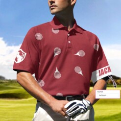 Personalized Red and White Golf Custom Polo Shirt Golf Tee Pattern Polo Shirt Cool Golf Shirt For Men - Dream Art Europa