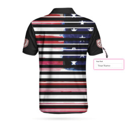 Personalized Vintage American Flag Polo Shirt Horizontal Stripe Wet Paint US Flag Polo Shirt Golf Shirt For Men - Dream Art Europa