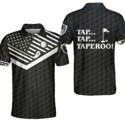 Tap Tap Taperoo Custom Polo Shirt Personalized Black American Flag Golf Shirt For Men