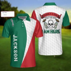 Tequila Golf Thats Why I Am Here Custom Polo Shirt Personalized Golf Gift For Golfers Skull Golf Shirt - Dream Art Europa