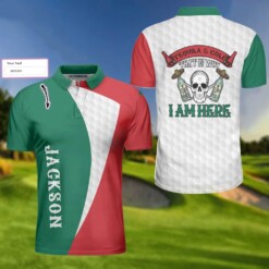 Tequila Golf Thats Why I Am Here Custom Polo Shirt Personalized Golf Gift For Golfers Skull Golf Shirt - Dream Art Europa