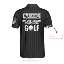 Warning May Spontaneously Start Talking Golf Custom Polo Shirt Personalized American Flag Golf Shirt For Men - Dream Art Europa