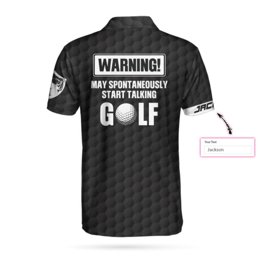 Warning May Spontaneously Start Talking Golf Custom Polo Shirt Personalized American Flag Golf Shirt For Men