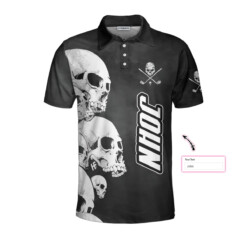 White Skull Heads And Golf Custom Polo Shirt Personalized Halloween Gift For Golfers Scary Golf Shirt - Dream Art Europa