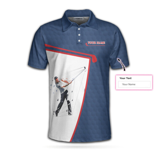 Your Hole Is My Goal Custom Polo Shirt White And Blue Golf Sayings Shirt Personalized Golf Gift Idea