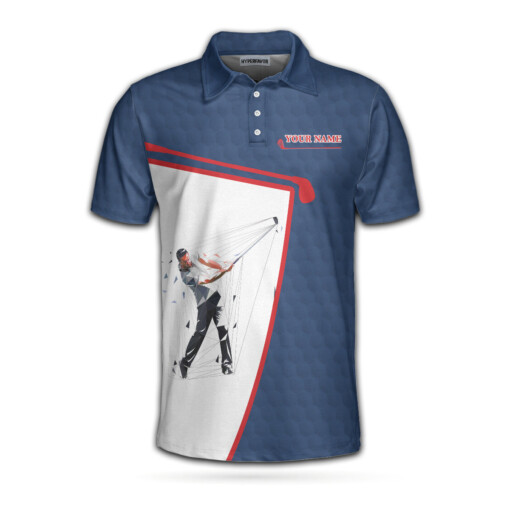 Your Hole Is My Goal Custom Polo Shirt White And Blue Golf Sayings Shirt Personalized Golf Gift Idea