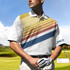 Your Hole Is My Goal Retro Striped Personalized Custom Polo Shirt Personalized Golf Gift For Golfers - Dream Art Europa