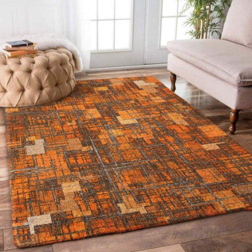 Abstract Geometric Orange Limited Edition Rug