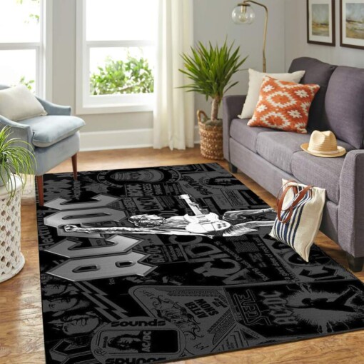 Acdc Dark Carpet Floor Area Rug