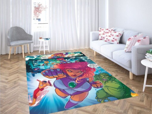 Action Comic Teen Titans Living Room Modern Carpet Rug
