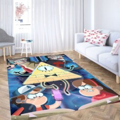 Action Gravity Falls Living Room Modern Carpet Rug