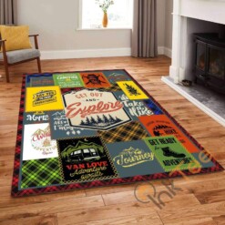 Adventure Get Out And Explore Take A Hike Living Room Bedroom Family Rug