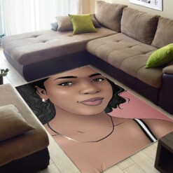 African American Beautiful Afro Girl Print Floor Themed Rooms Ideas Rug