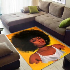 African American Beautiful Afro Girl Print Themed House Rug