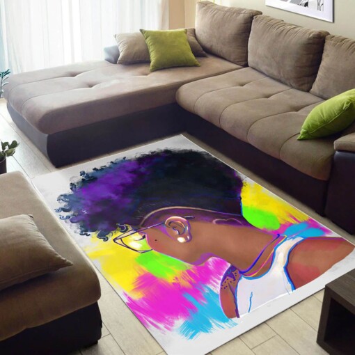 African American Beautiful Black Afro Lady Carpet Themed Decorating Ideas Rug