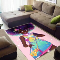 African American Beautiful Black Girl Magic Inspired Modern Afrocentric Rug