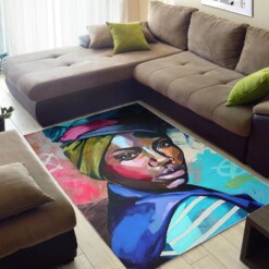 African American Beautiful Black Girl Print Carpet Themed Decorating Ideas Rug