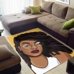 African American Beautiful Black Woman Carpet Design Afrocentric Room Rug