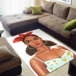 African American Beautiful Girl With Afro Design Floor Afrocentric Home Rug