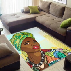African American Beautiful Melanin Afro Girl Carpet Design Themed Decorating Ideas Rug
