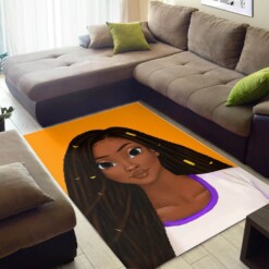 African American Beautiful Melanin Black Girl Themed Modern Afrocentric Rug