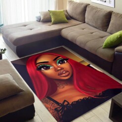 African American Beautiful Melanin Woman Carpet Design Afrocentric Rug