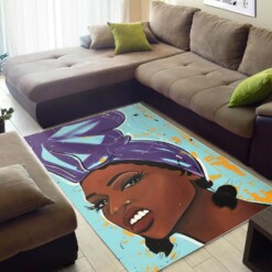 African American Pretty Black Woman Style Afrocentric Themed Rug