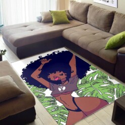 African American Pretty Melanin Beauty Girl Style Afrocentric Home Rug