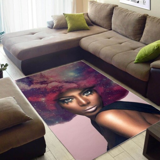 African American Pretty Melanin Black Girl Carpet Design Themed Home Rug
