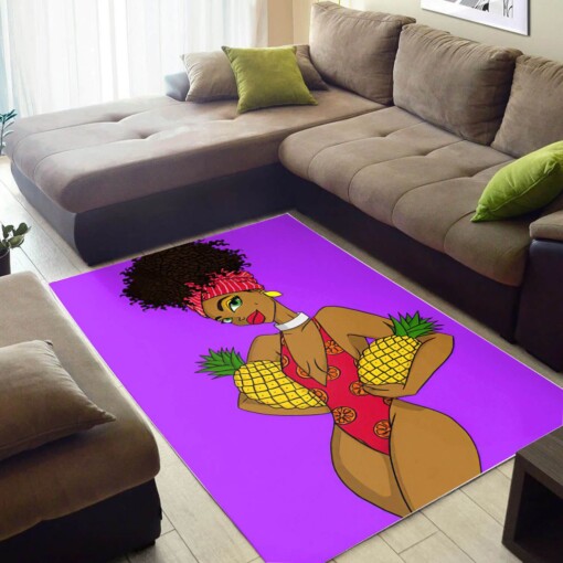 African American Pretty Melanin Girl Art Afrocentric Home Rug