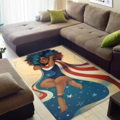 African American Pretty Melanin Girl Design Floor Afrocentric Decorating Ideas Rug