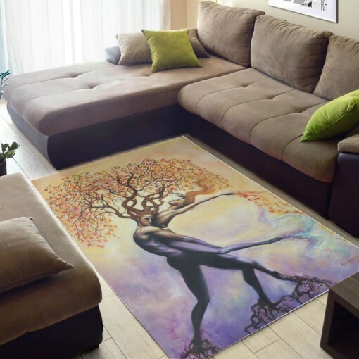 African Beautiful Afro American Woman Print Floor Themed Rug