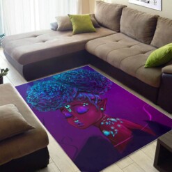 African Beautiful Black Afro Lady American Carpet Afrocentric Room Rug