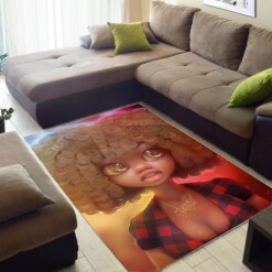 African Beautiful Black Girl American Art Themed Home Rug