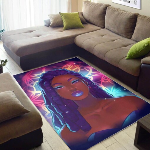 African Beautiful Black Girl Magic American Art Themed Home Rug