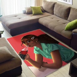 African Beautiful Lady With Afro Carpet Themed Home Rug