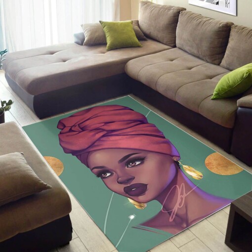 African Beautiful Melanin Afro Girl Inspired Afrocentric Home Rug