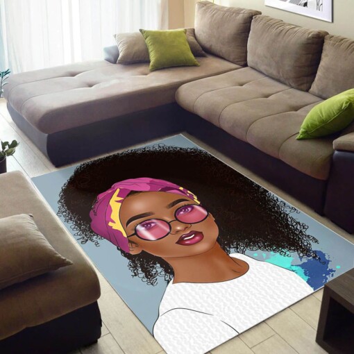 African Beautiful Melanin Beauty Girl American Art Themed House Rug