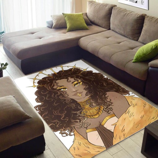 African Beautiful Melanin Black Girl Themed Afrocentric Rug