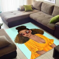 African Pretty Afro Girl Style Themed Decorating Ideas Rug