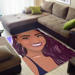 African Pretty Black Afro Girl Carpet Design Afrocentric Room Rug