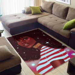 African Pretty Black Afro Lady American Carpet Afrocentric Home Rug