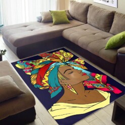 African Pretty Black Girl Afro Carpet Afrocentric Home Rug