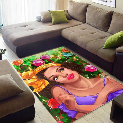 African Pretty Black Woman With Afro Carpet Themed Rooms Ideas Rug