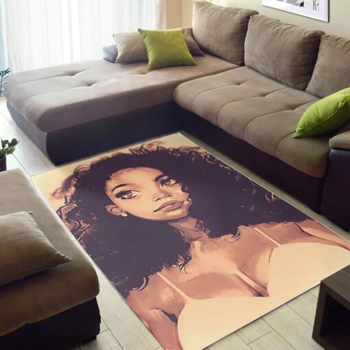 African Pretty Lady With Afro Carpet Design Afrocentric Decorating Ideas Rug