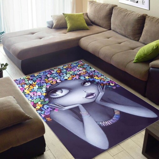 African Pretty Melanin Girl Style Themed Decorating Ideas Rug