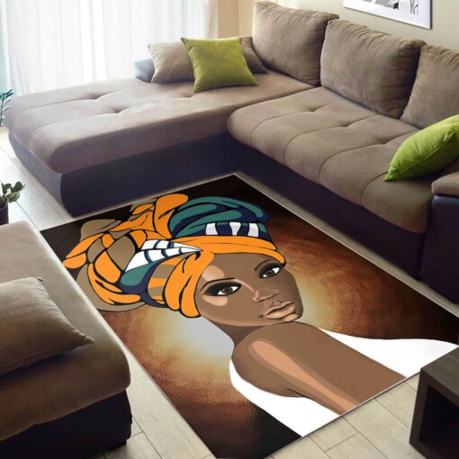 African Pretty Melanin Woman American Art Modern Afrocentric Rug