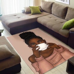 Afrocentric Beautiful Afro American Woman African Style Living Room Ideas Rug