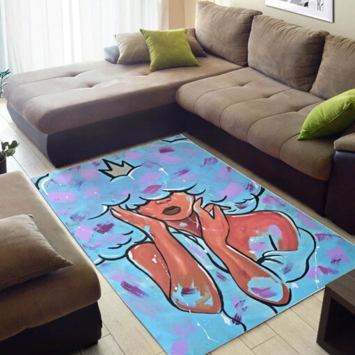 Afrocentric Beautiful Melanin Afro Girl African Print Floor Themed Rooms Ideas Rug